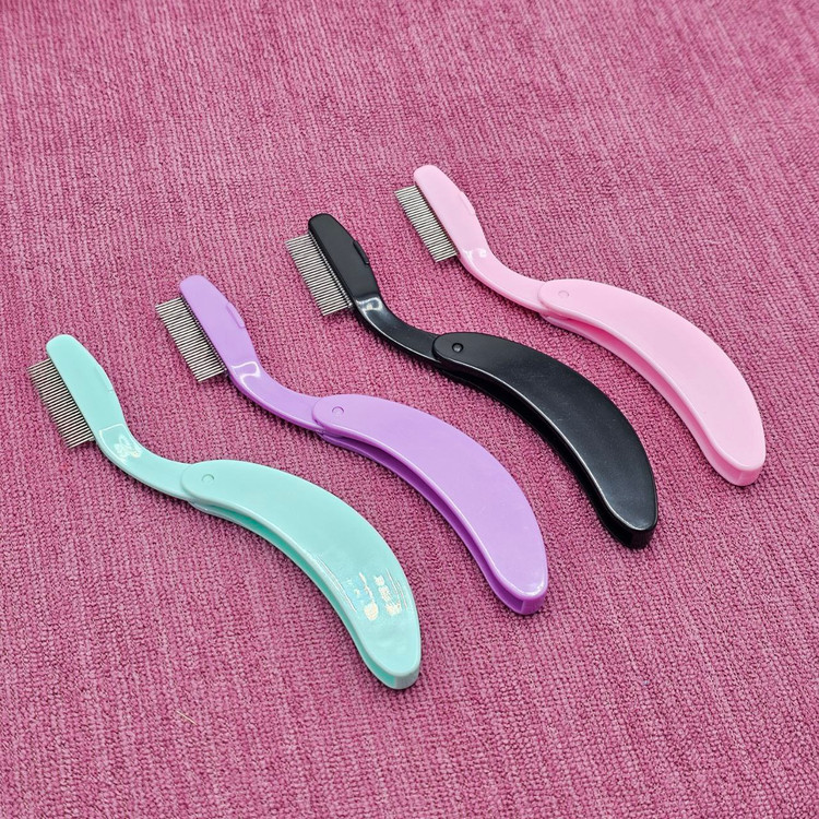 شانه مژه و ابرو کله فلزی تاشو