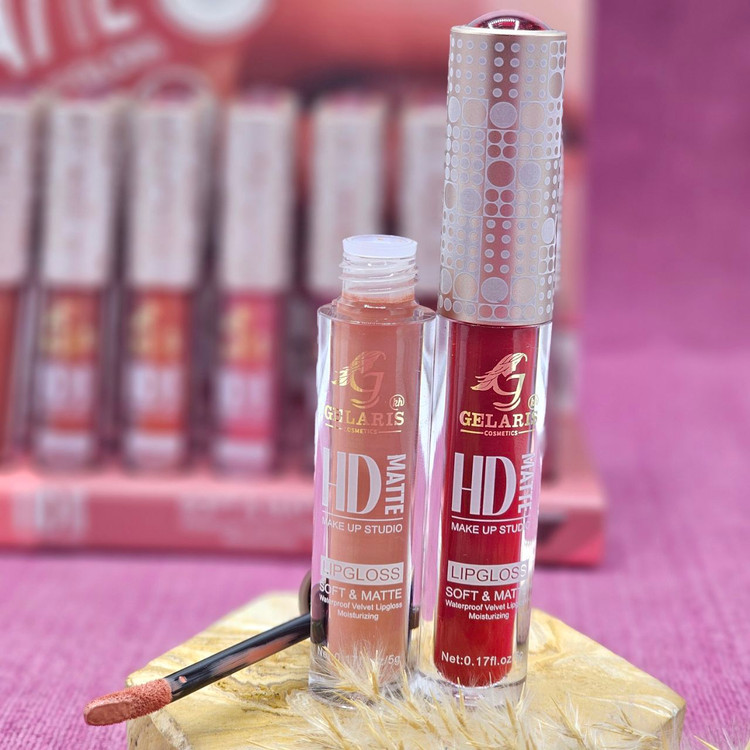 رژلب مایع ضد آب گلاریس کله سفید و طلایی