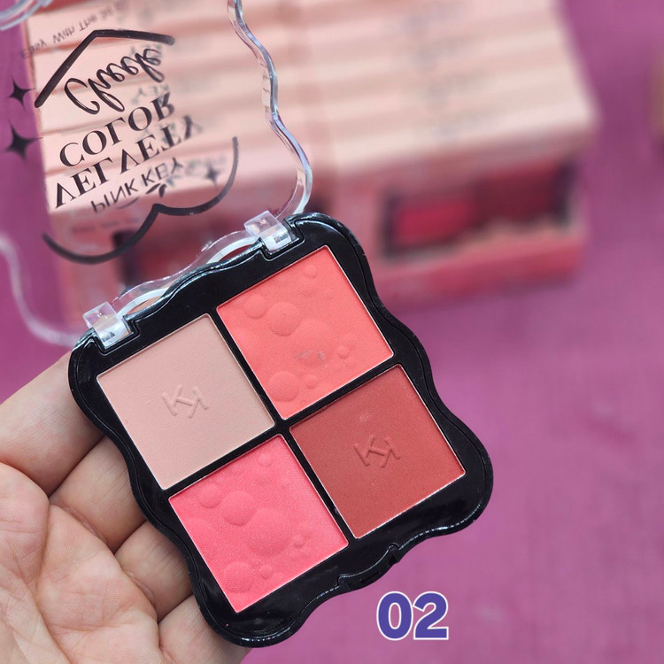 پالت روژگونه 4 رنگ برند پینک کی