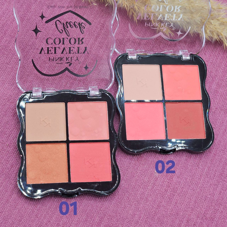 پالت روژگونه 4 رنگ برند پینک کی