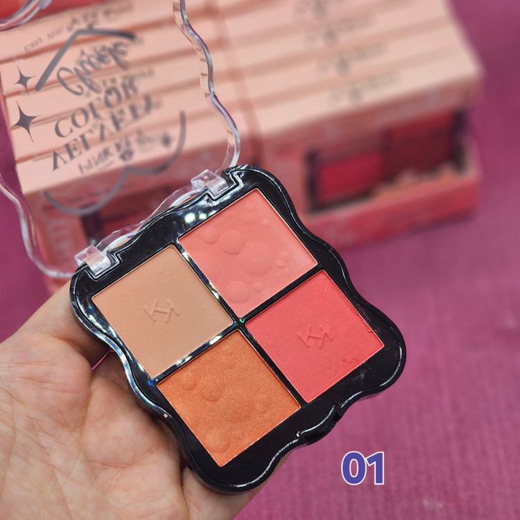 پالت روژگونه 4 رنگ برند پینک کی