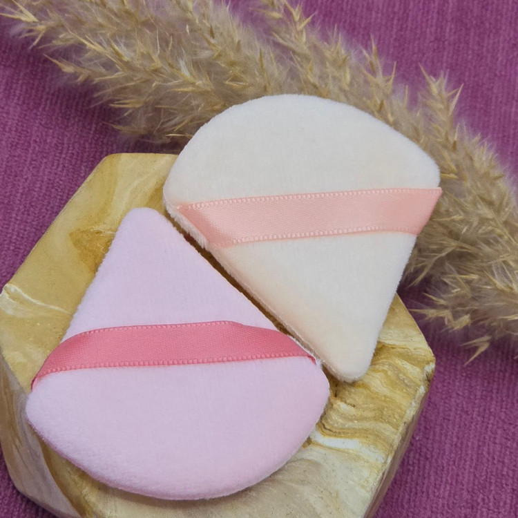 پد مثلثی حوله ای دسته دار مخصوص پنکک و پودر فیکساتور