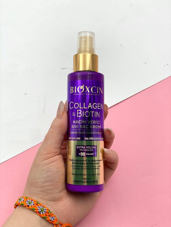 اسپری دوفاز ضد ریزش مو و حجم دهنده کلاژن و بیوتین برند بیوکسین