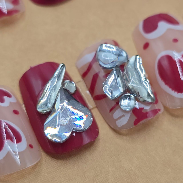 ناخن مصنوعی نگین دار و ژله ای و نشکن و بادوام برند پینک کی