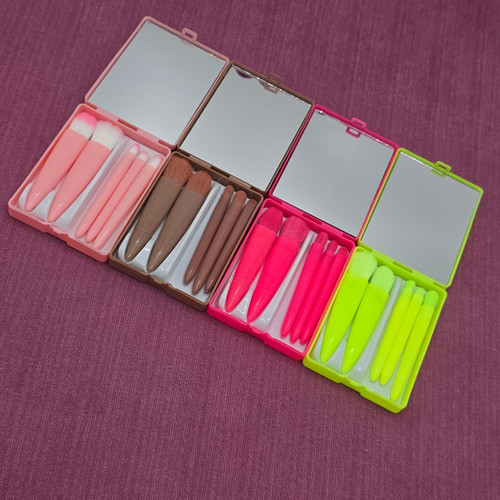 ست براش آرایشی مدل آینه دار 5 تکه با تراکم بالا