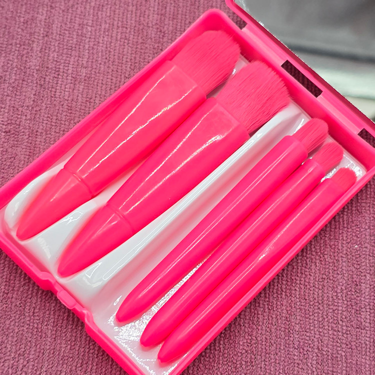 ست براش آرایشی مدل آینه دار 5 تکه با تراکم بالا