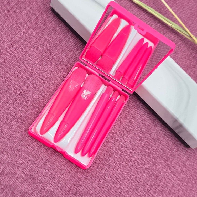 ست براش آرایشی مدل آینه دار 5 تکه با تراکم بالا