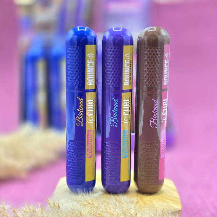 ریمل رنگی ضدآب در سه رنگ آبی . قهوه ای . بنفش برند بیولند